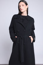 Manteau Trench Melinda - Noir - Femme - Cachemire Et Laine
