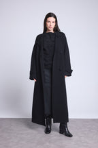 Manteau Trench Melinda - Noir - Femme - Cachemire Et Laine