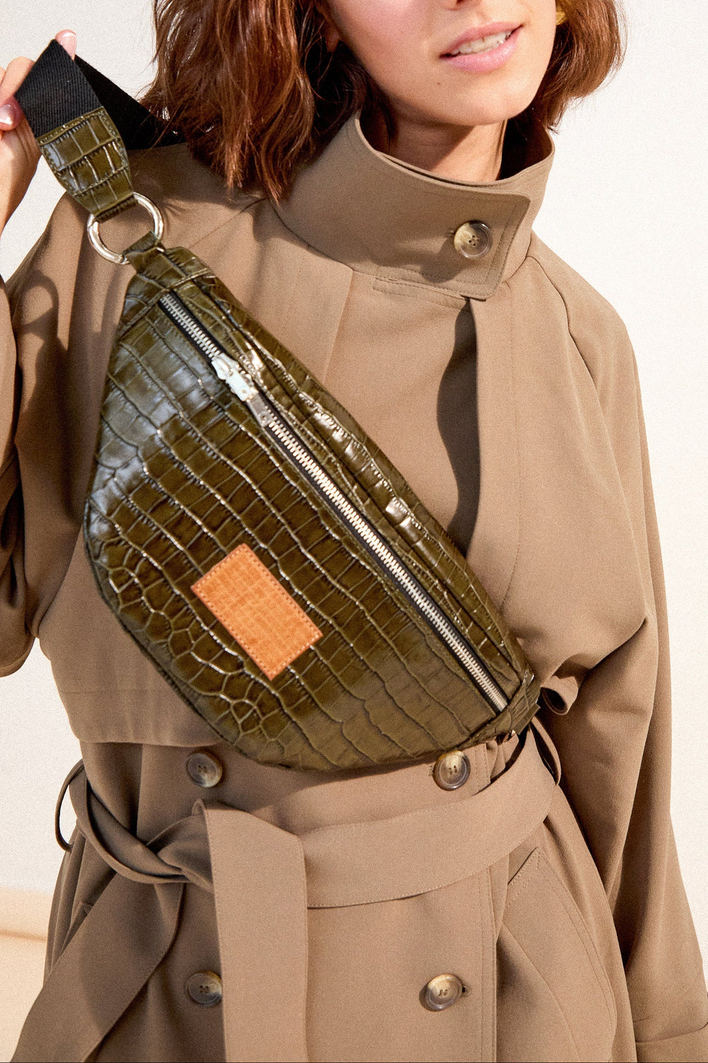 Gloria Leather Bag - Croc Effect