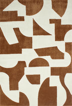 Geometric polypropylene rug with brown pattern: MEM562MAR MEMPHIS