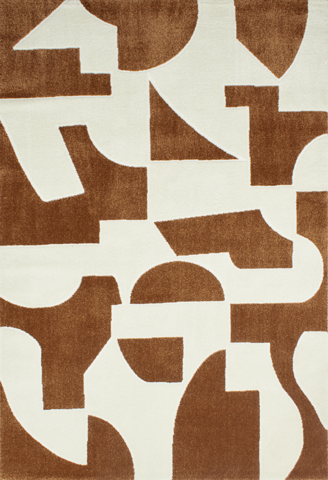 Geometric polypropylene rug with brown pattern: MEM562MAR MEMPHIS