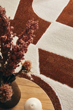 Geometric polypropylene rug with brown pattern: MEM562MAR - Nazar rugs