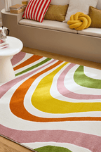 Multicolored wave rug: MEM565MUL MEMPHIS