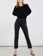 Reiko - Pantalón Talle Alto Mercy Coated - Black - Mujer