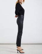 Reiko - Pantalón Talle Alto Mercy Coated - Black - Mujer