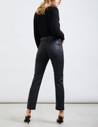 Reiko - Pantalón Talle Alto Mercy Coated - Black - Mujer