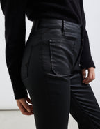 Reiko - Pantalón Talle Alto Mercy Coated - Black - Mujer