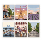 Mini pintura por números 15X20Cm (6 piezas) - Francia romántica