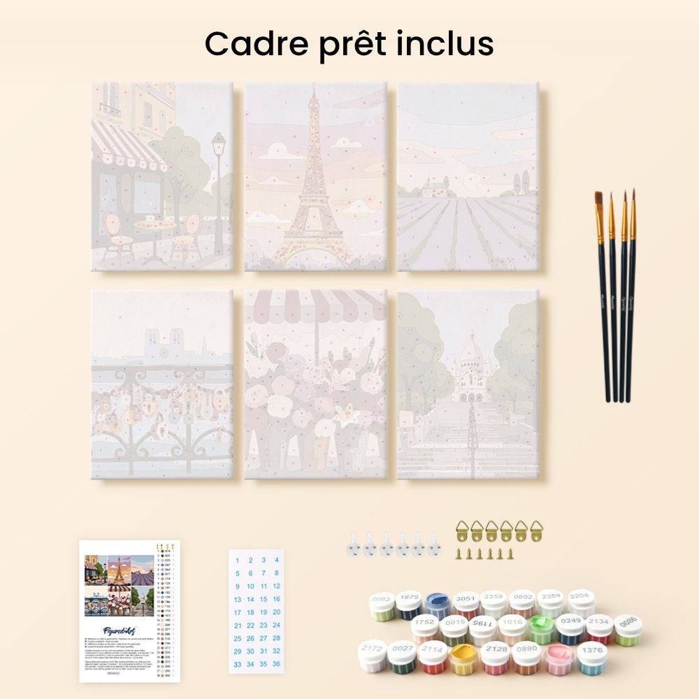Mini pintura por números 15X20Cm (6 piezas) - Francia romántica