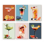 Mini Peinture Par Numéros 15X20Cm (6 Pièces) - Cocktails Vibrants