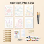Mini Paint By Numbers 15X20Cm (6 Pieces) - Flowers Of Happiness