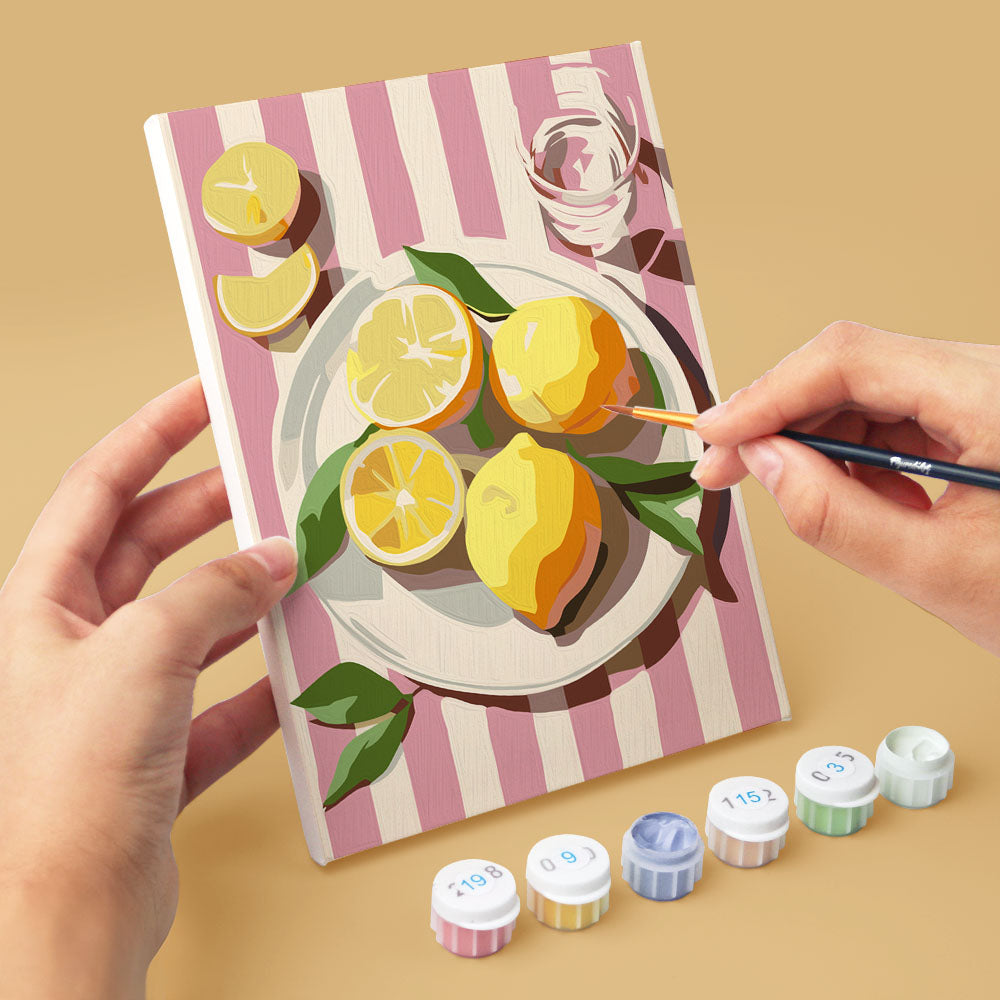 Mini pintura por números 15x20cm (6 piezas) - Delicias de verano