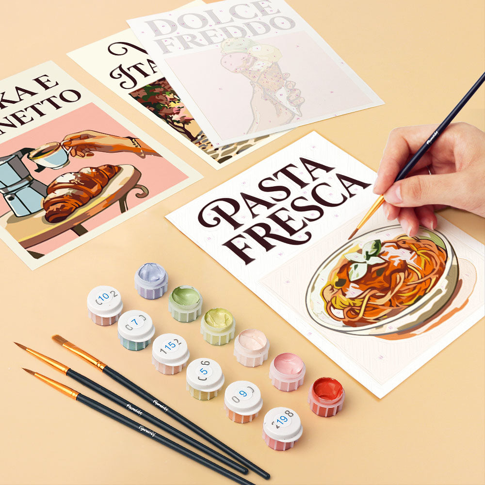 Mini Paint By Numbers 15X20Cm (6 Pieces) - Dolce Vita