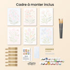 Mini Paint by Numbers 15X20Cm (6 Pieces) - Pastel Flowers