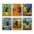 Mini Peinture Par Numéros 15X20Cm (6 Pièces) - Chat Style Van Gogh