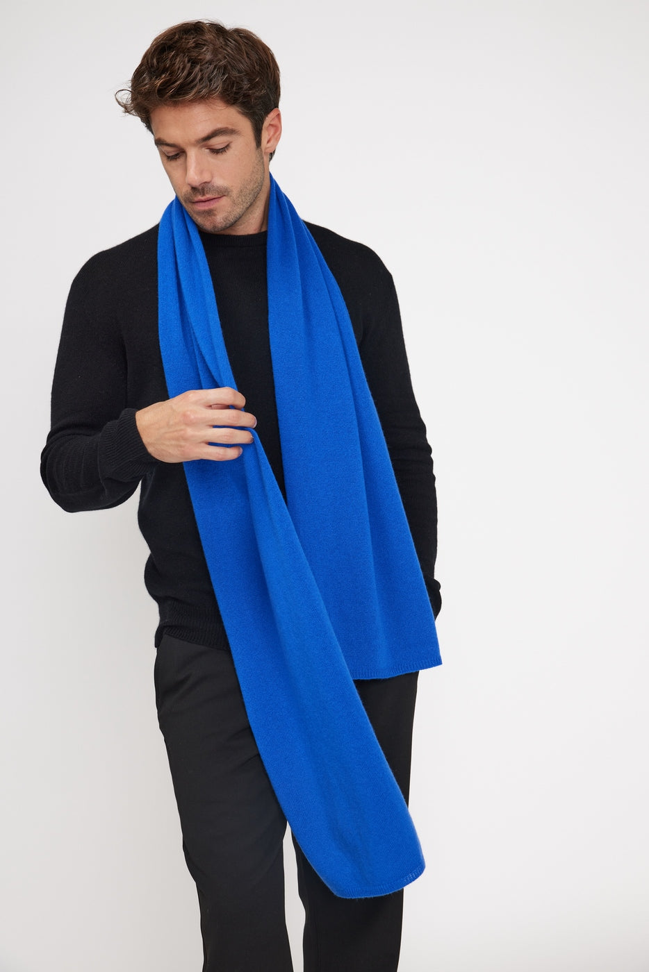 Kashmir-tørklæde/stola - Skarp blå - Unisex