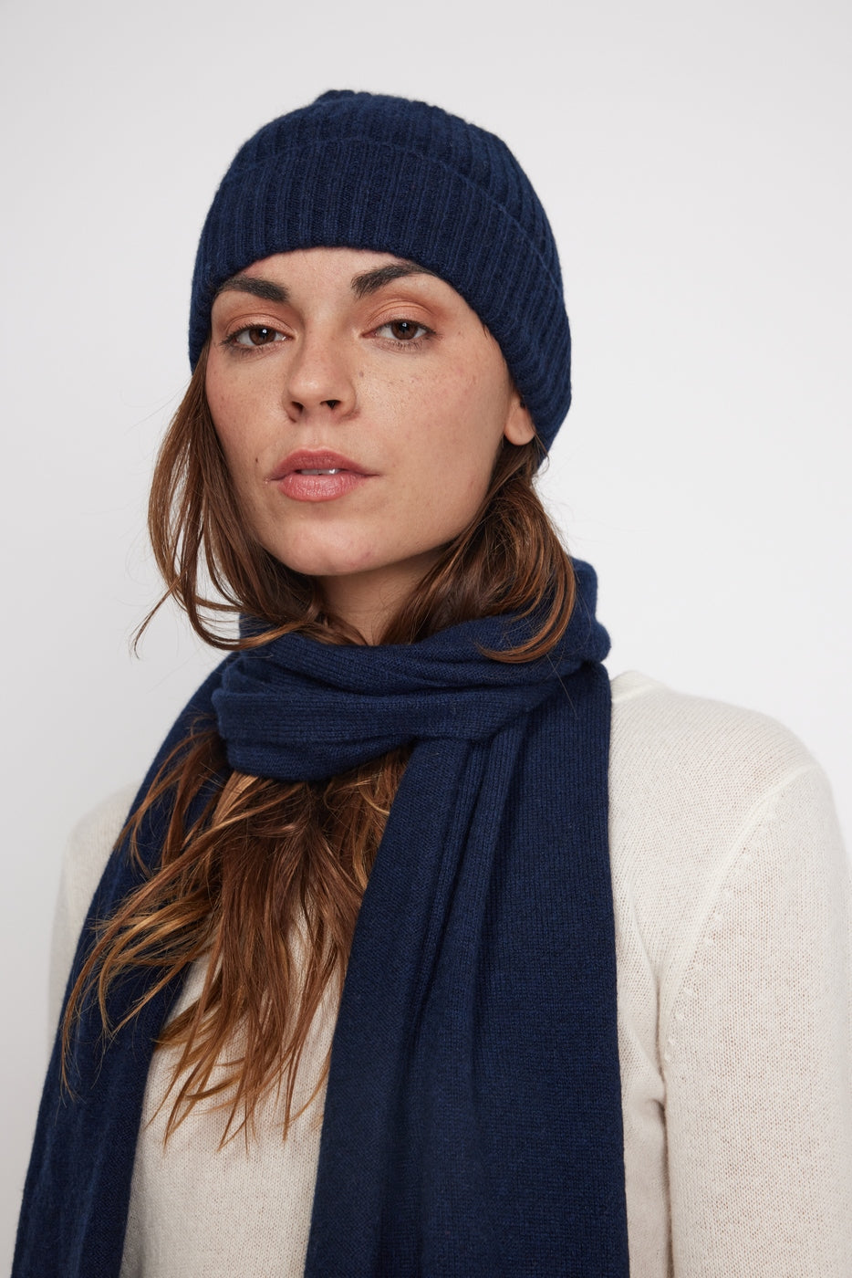 Kashmir-tørklædestola – Marineblå – Unisex