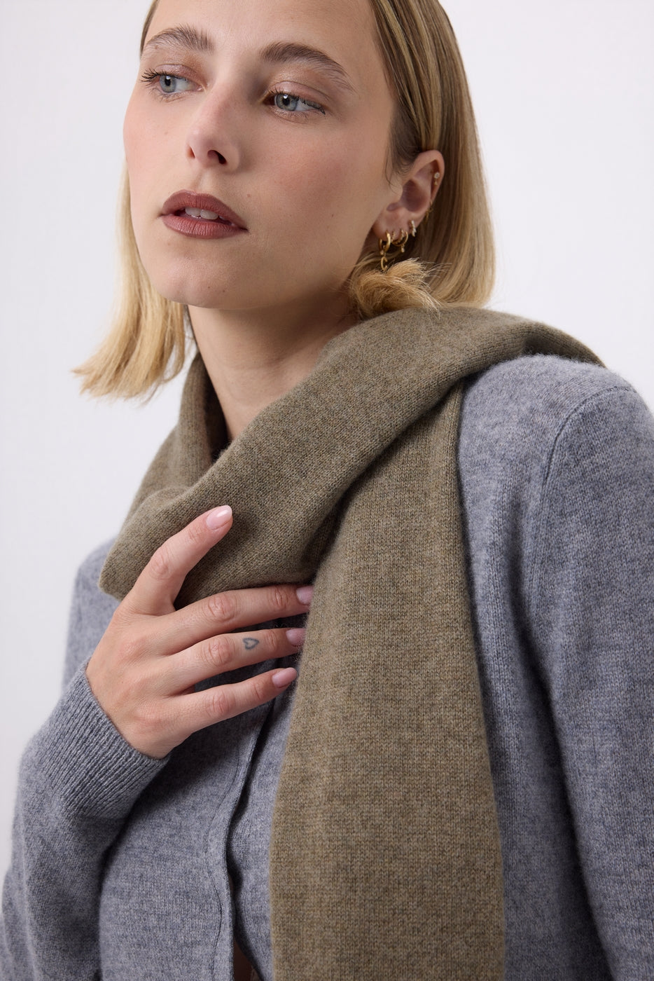 Unisex-Kaschmirschal Stola – Khakigrün – Unisex