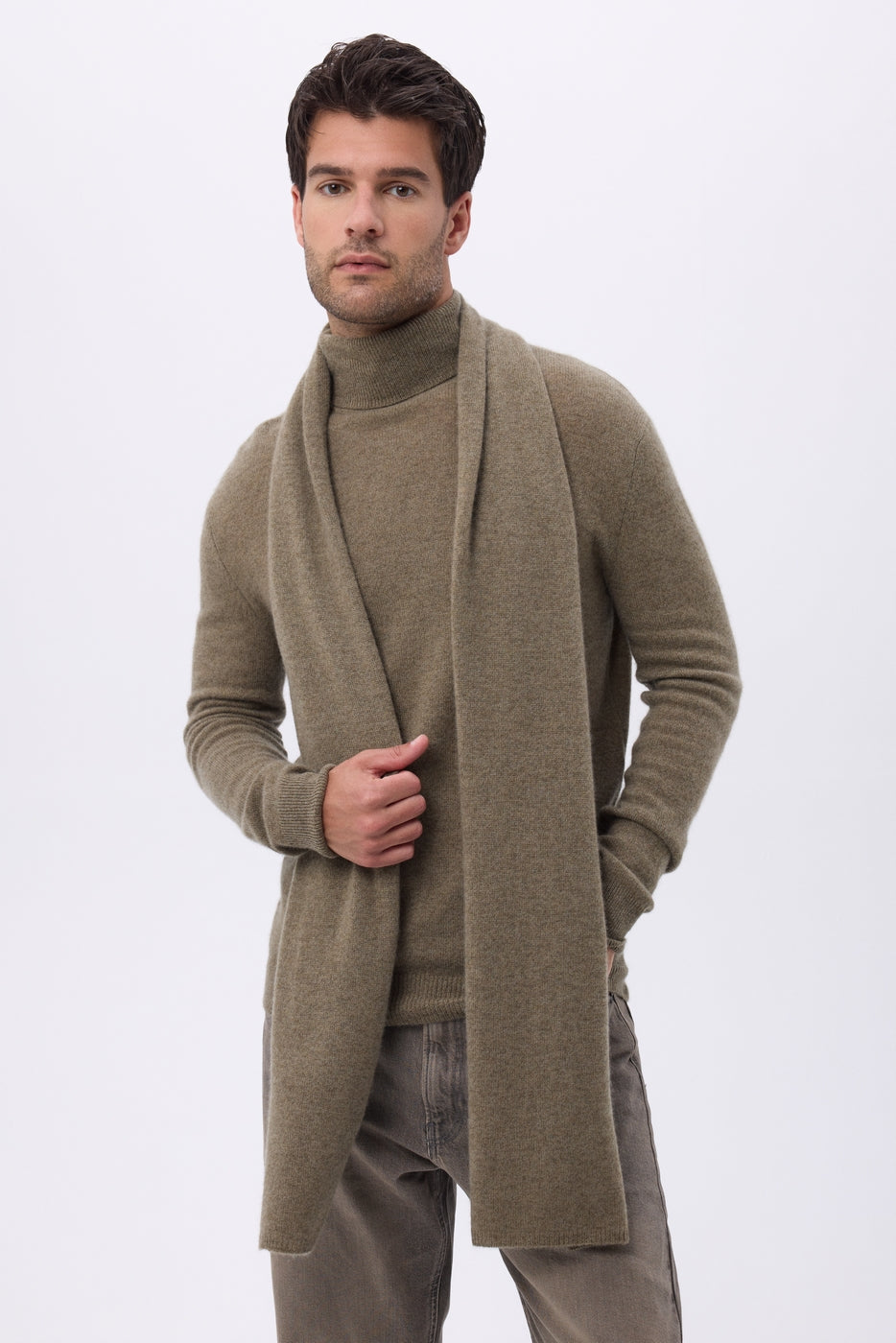 Unisex-Kaschmirschal Stola – Khakigrün – Unisex