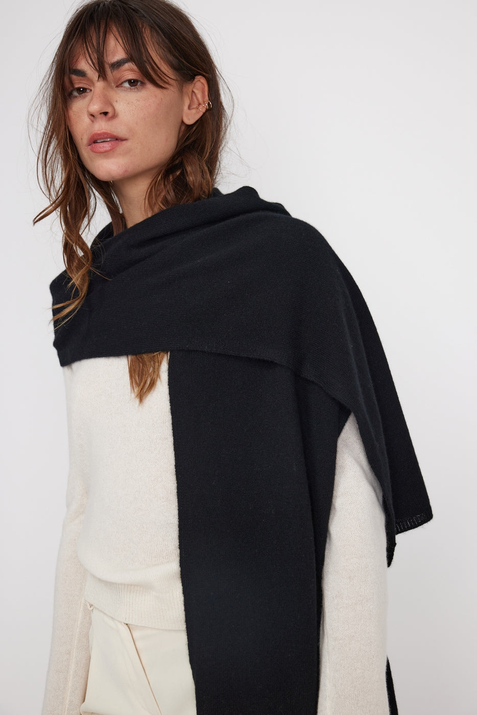 Stola-Tørklæde i Kashmir - Sort - Unisex