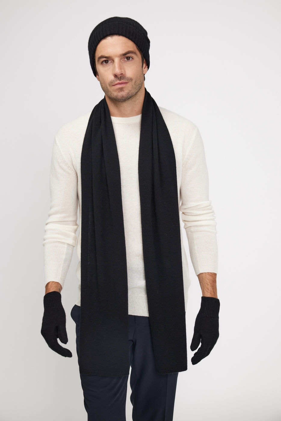 Stola-Tørklæde i Kashmir - Sort - Unisex
