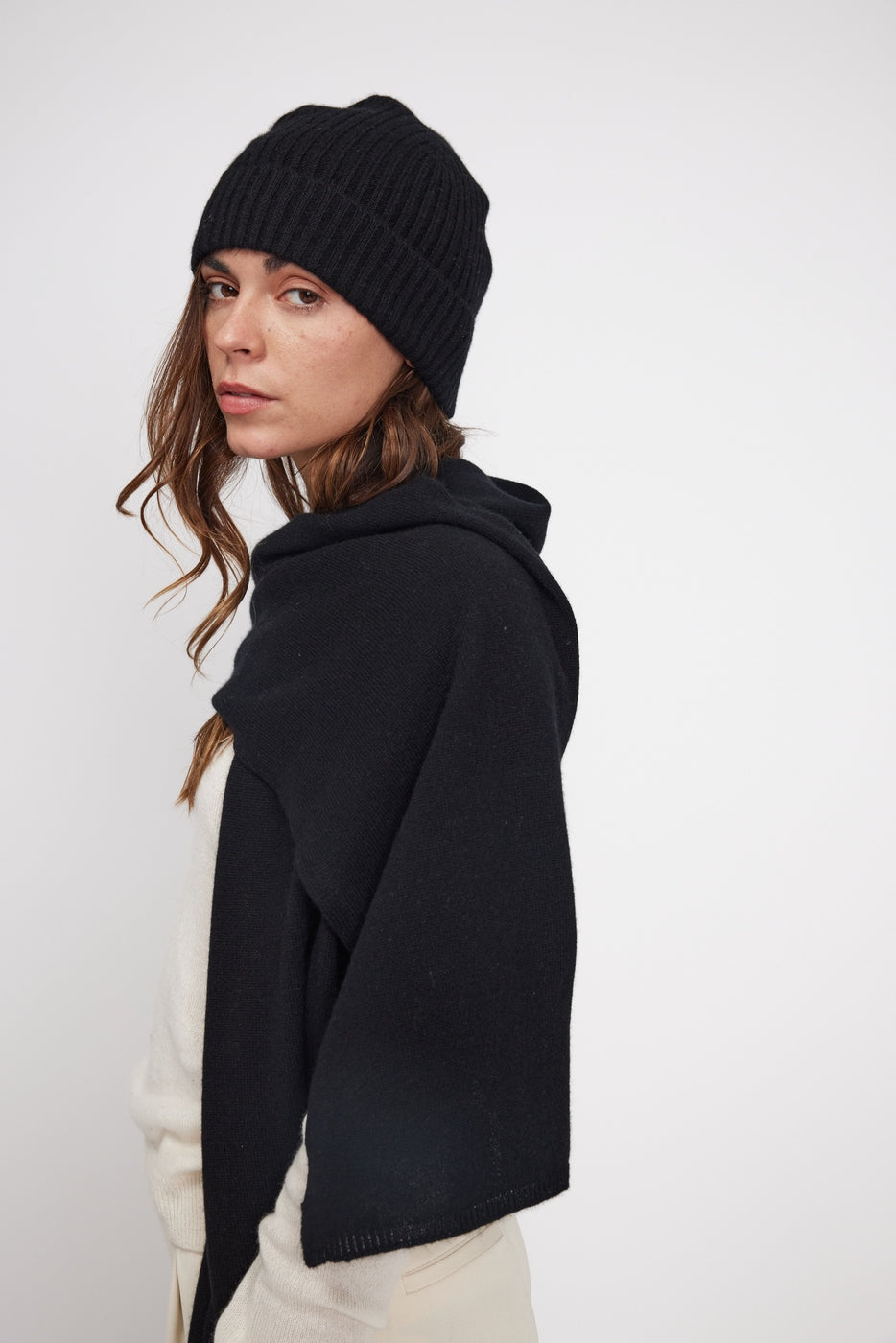 Stola-Tørklæde i Kashmir - Sort - Unisex