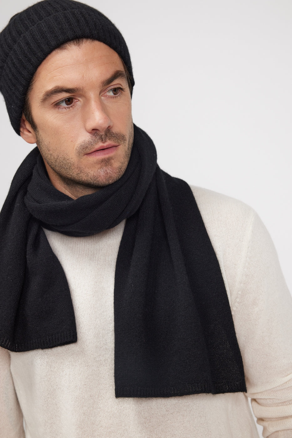 Stola-Tørklæde i Kashmir - Sort - Unisex