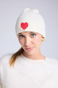 Berretto Unisex Cuore - Bianco Rosso