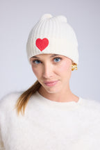 Berretto Unisex Cuore - Bianco Rosso