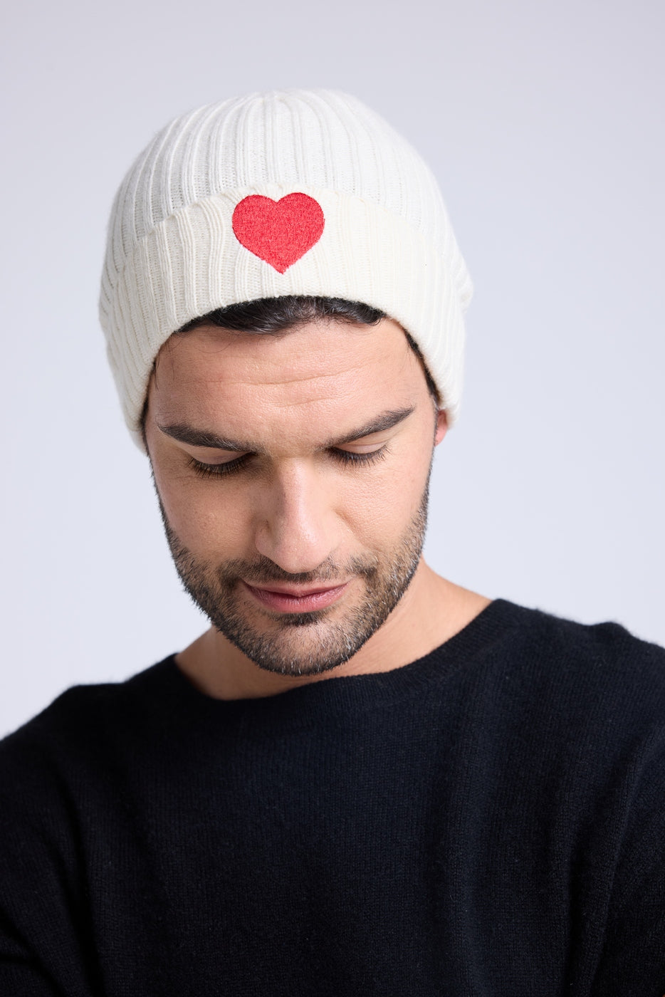 Berretto Unisex Cuore - Bianco Rosso