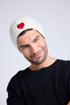 Berretto Unisex Cuore - Bianco Rosso