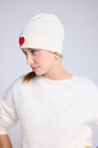 Berretto Unisex Cuore - Bianco Rosso