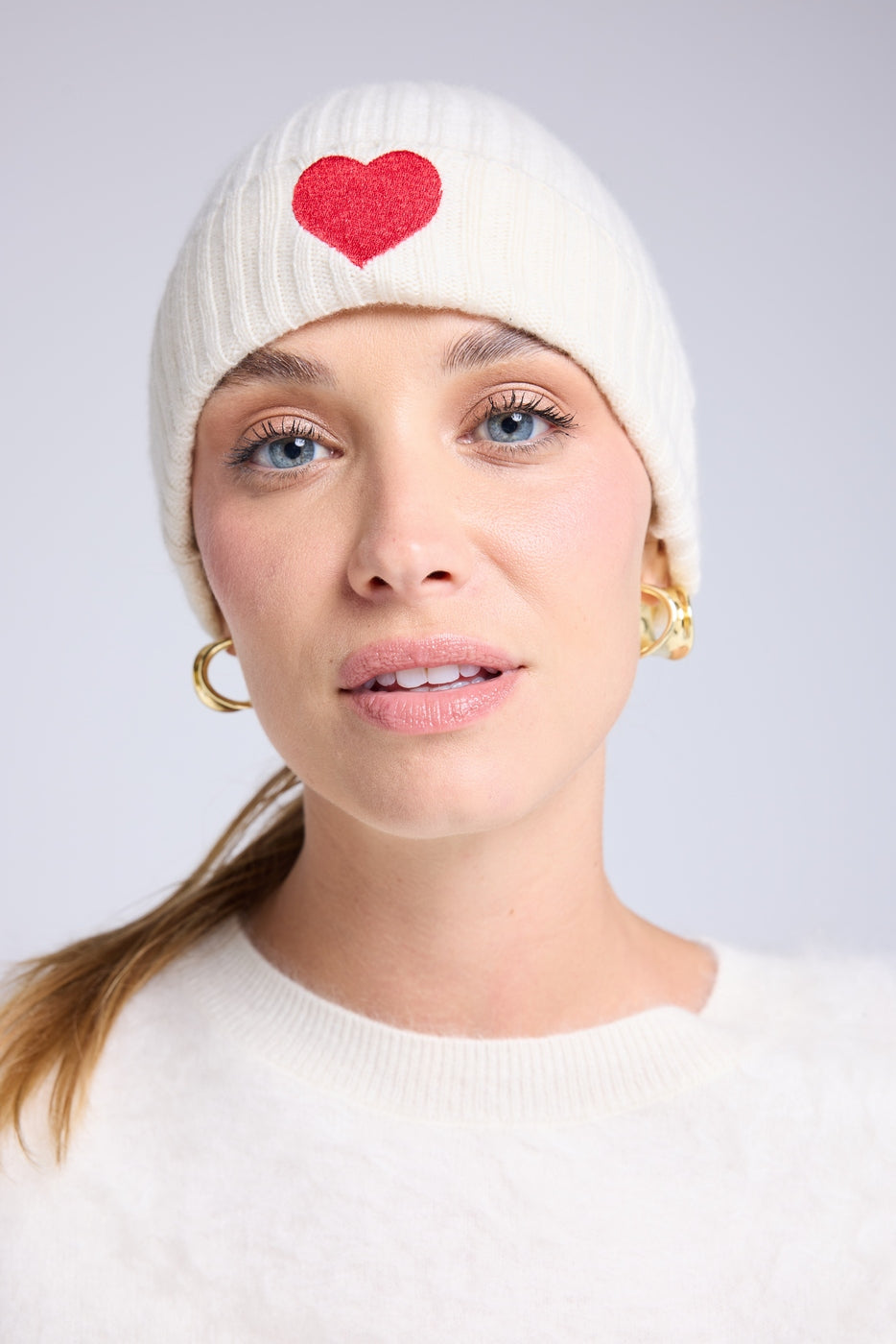 Berretto Unisex Cuore - Bianco Rosso