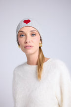 Gorro Unisex Cœur - Gris Claro Rojo