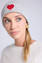 Gorro Unisex Cœur - Gris Claro Rojo