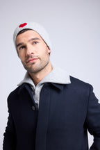 Gorro Unisex Cœur - Gris Claro Rojo