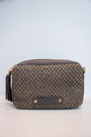 Bolso de hombro Gaby de paja - Gris oscuro