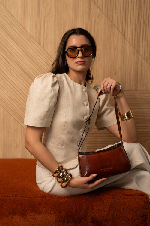 Sac Porté-Épaule Cleo Vintage - Marron