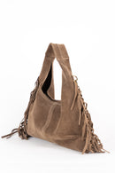 Sac Porté-Épaule Eira Fringes - Taupe