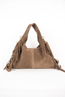 Sac Porté-Épaule Eira Fringes - Taupe