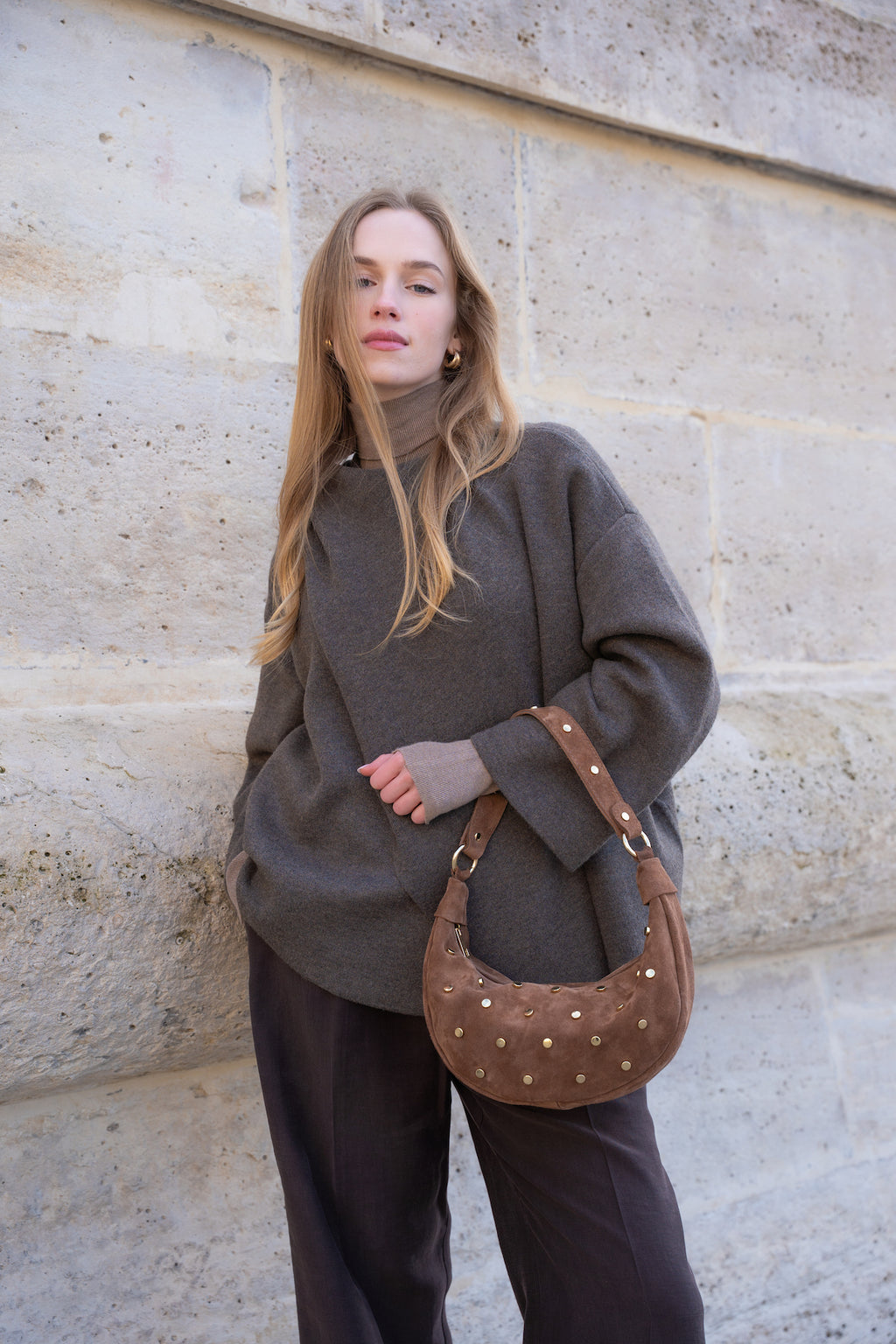 Bolso de hombro Lyra - Marrón