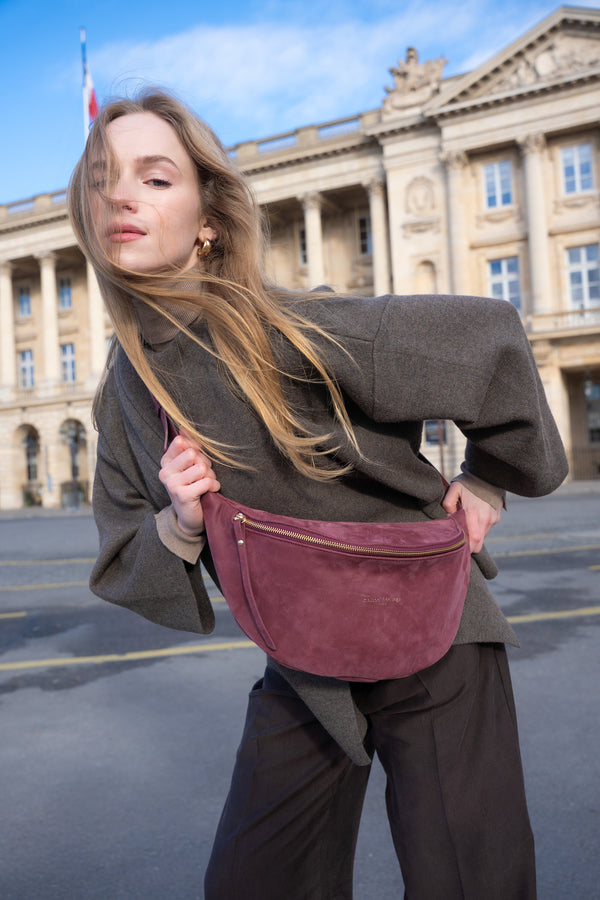 Rachel Nubuk Belt Bag - Burgundy