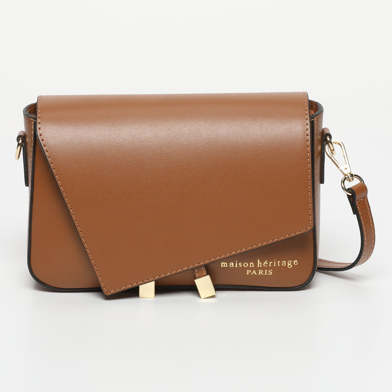 Aela Box Shoulder Bag - Dark Camel