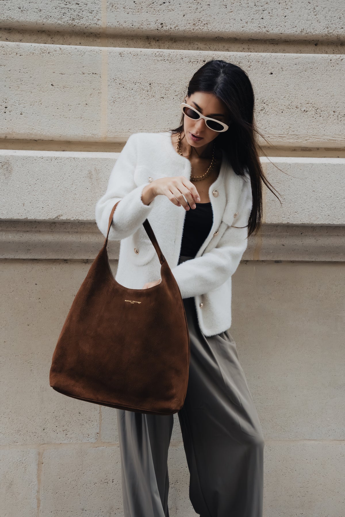 Bolso de hombro Kira - Marrón