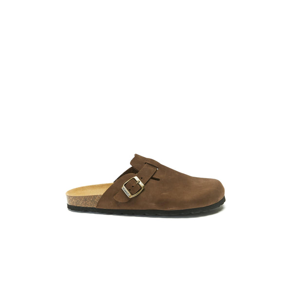 Noe Nubuck Brown Clogs - Women