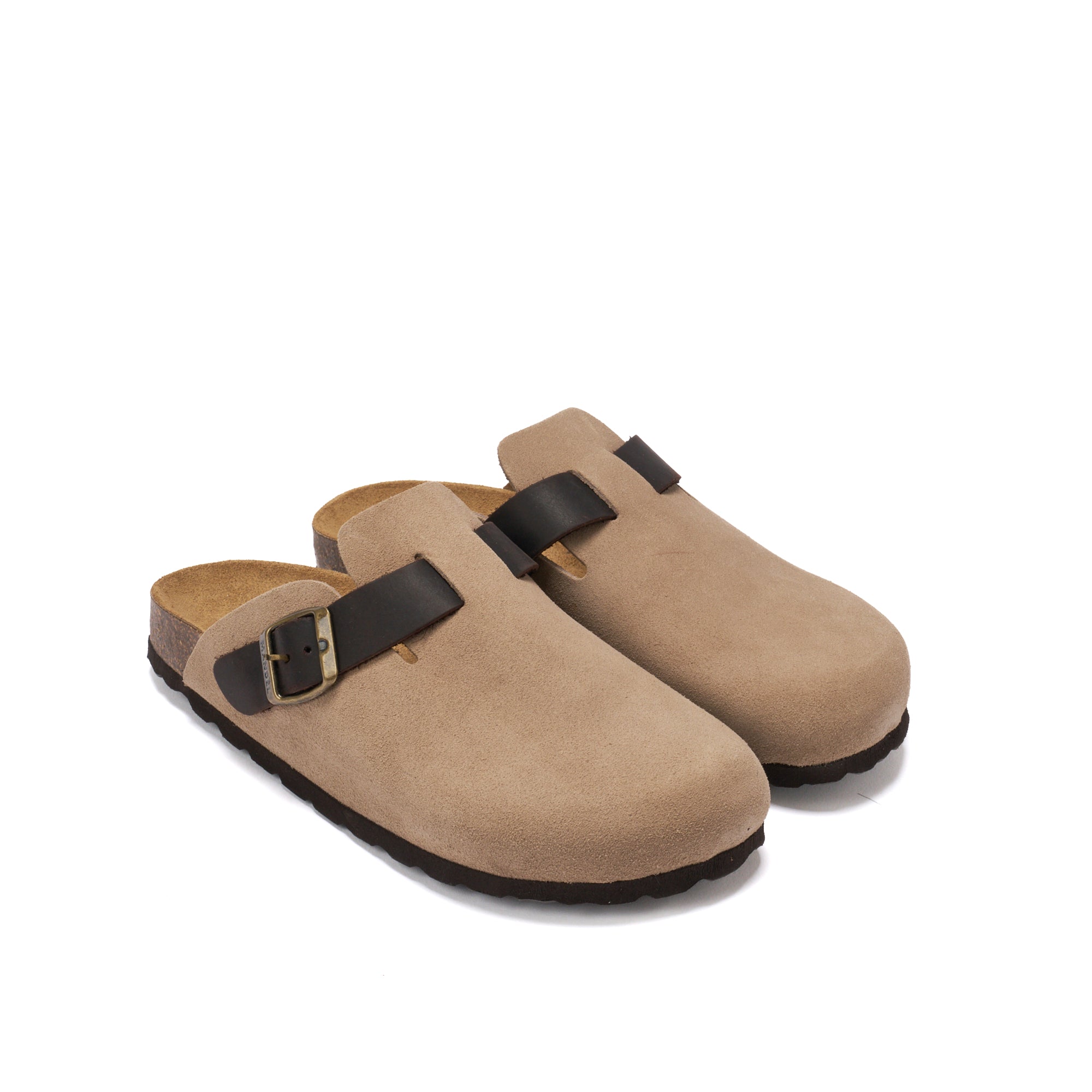 Noe Suede Taupe Clogs - Women
