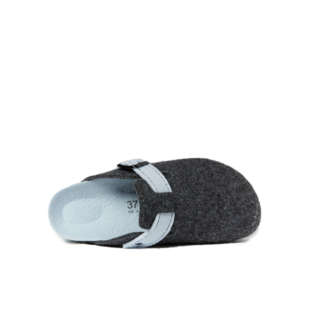 Zuecos Noe Negro Gris & Azul Claro - Mujer