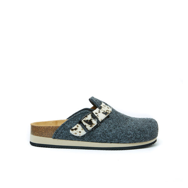 Noe Clogs Black Gray & Dalmatian Tan - Women