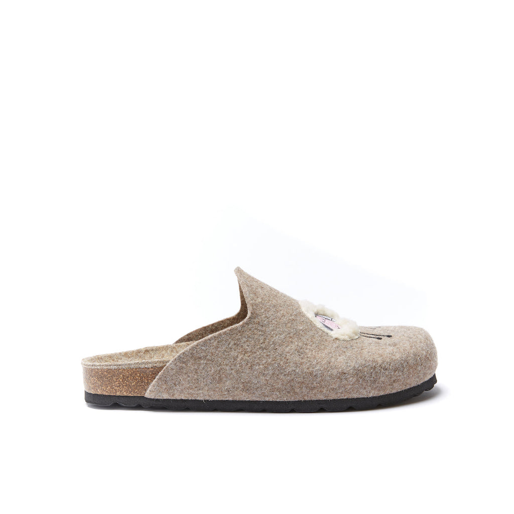 Angel Sheep Beige Slippers - Women