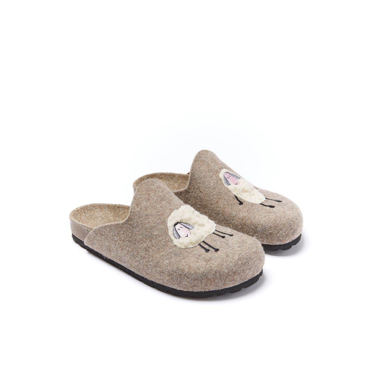 Angel Sheep Beige Slippers - Women